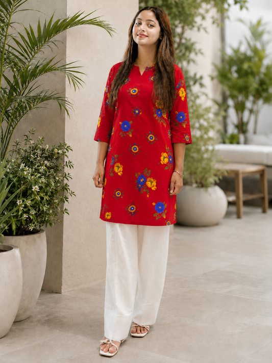 Cotton Floral Farshi Salwar Suit