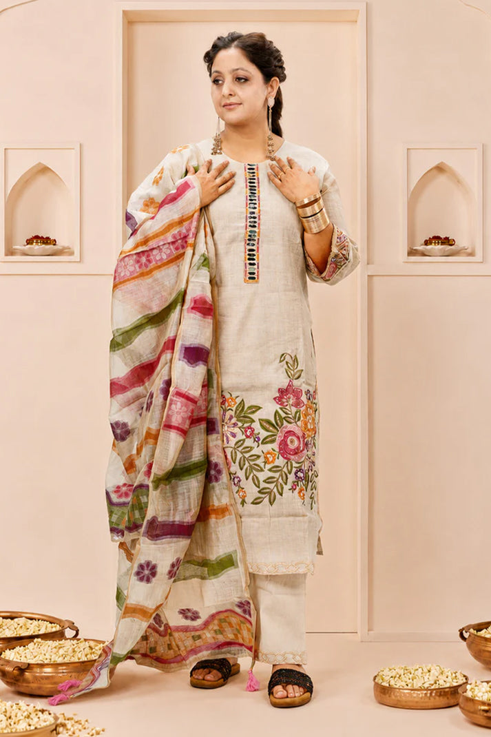 Pink Cotton Suit Set with Dupatta Printed Kurta Salwar Set