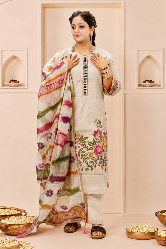 Pink Cotton Suit Set with Dupatta Printed Kurta Salwar Set
