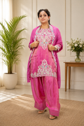 Pink Patiyala Salwar Suit with Sequence & Zari Embroidery