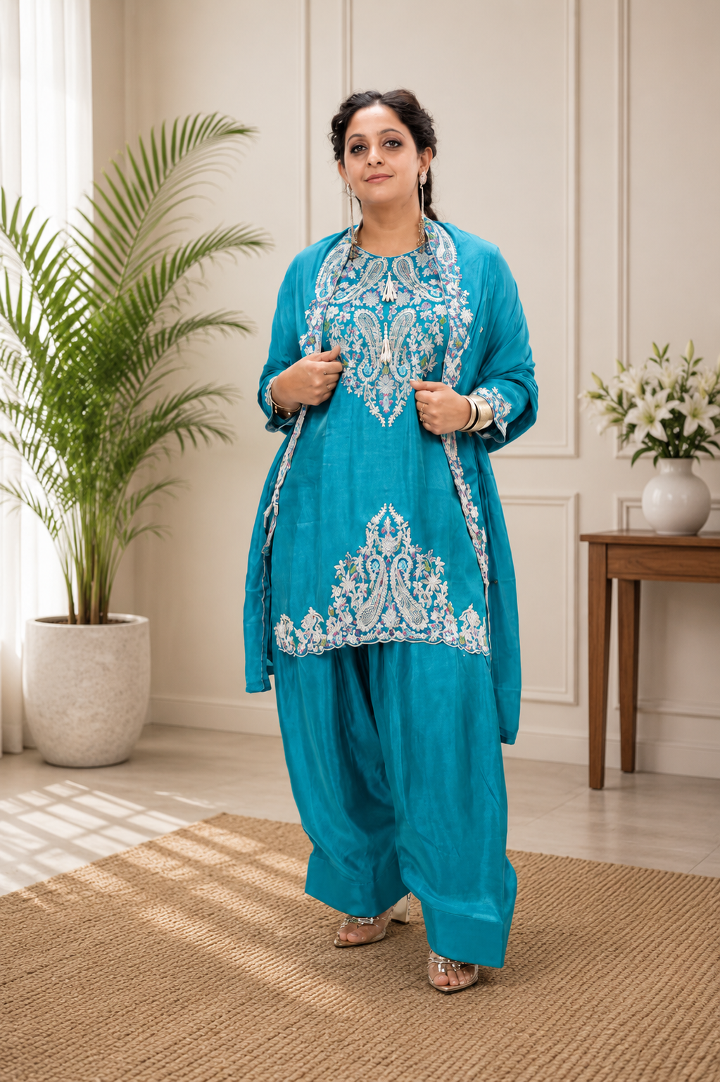 Pink Patiyala Salwar Suit with Sequence & Zari Embroidery