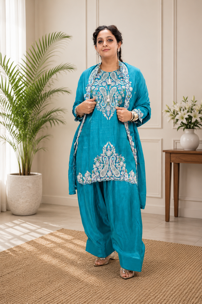 Pink Patiyala Salwar Suit with Sequence & Zari Embroidery