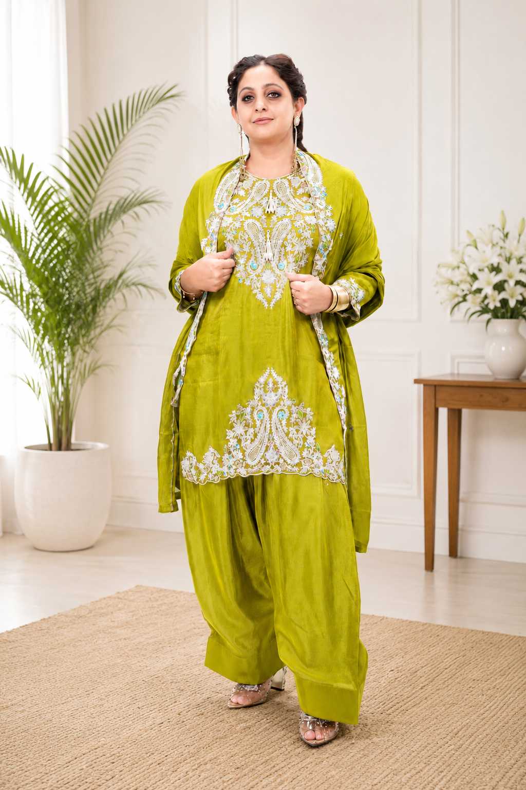 Pink Patiyala Salwar Suit with Sequence & Zari Embroidery
