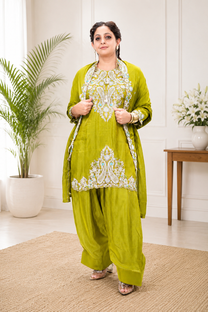 Pink Patiyala Salwar Suit with Sequence & Zari Embroidery