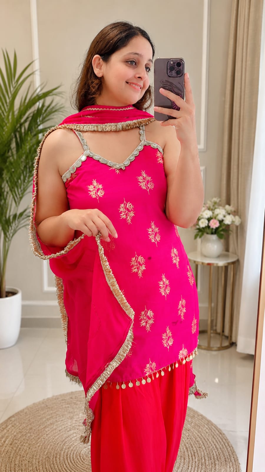 Premium Khadi Silk Embroidered Pink Suit Set with Dupatta — Women's Festive Ethnic Wear