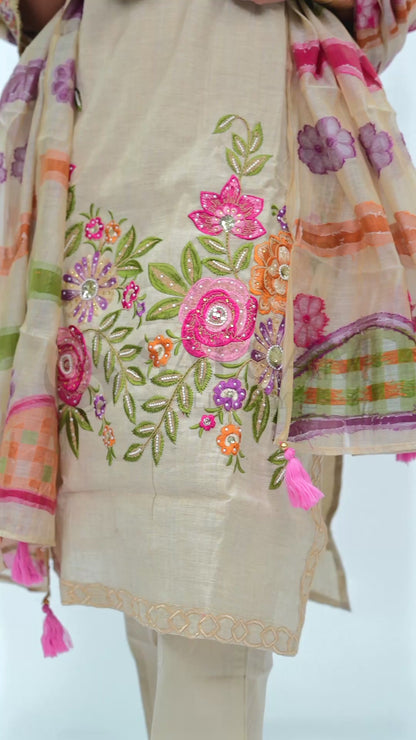 Pink Cotton Suit Set with Dupatta Printed Kurta Salwar Set