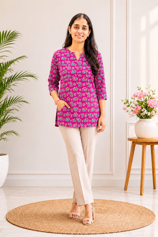 Printed Short Kurti – Everyday Ethnic Ease